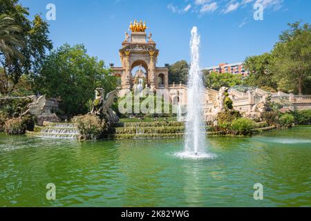 Brunnen im Parc de la Ciutadella, Barcelona, Spanien. Stockfoto