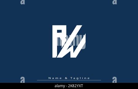 Alphabet Buchstaben Initialen Monogramm Logo RW , WR Stock Vektor