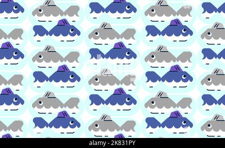 Nahtloses Vektor-Muster aus niedlichen Fischen Stock Vektor