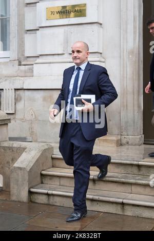 London, Vereinigtes Königreich -20/10/2022. Jake Berry, Vorsitzender der Tory-Partei, verlässt heute Morgen das Kabinettsbüro. . Stockfoto