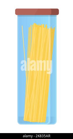 Ein Glas Spaghetti - modernes flaches Design Stil einzigen isolierten Bild Stock Vektor
