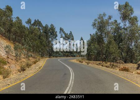 Bergstraße in der Nähe des Dorfes Kosoye, Äthiopien Stockfoto