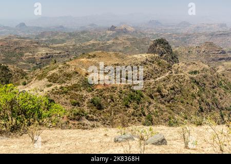 Berglandschaft in der Nähe des Dorfes Kosoye, Äthiopien Stockfoto