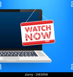 Sehen Sie live Abzeichen, Symbol, Stempel, Logo. Vektorgrafik. Stock Vektor