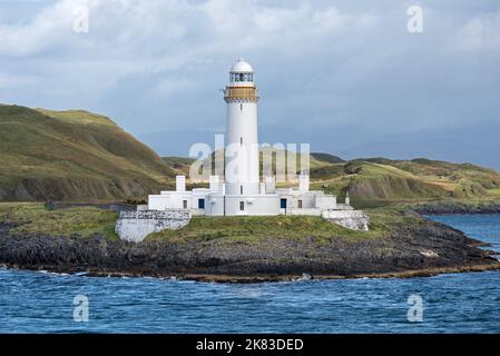 Lismore Leuchtturm, erbaut 1833 von Robert Stevenson, auf Eilean Musdile im Firth of Lorn, Argyll and Bute, Schottland, Großbritannien. Stockfoto