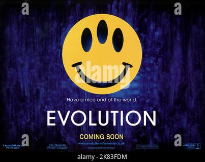 Film Poster Film: Evolution (USA 2001) Regie: Ivan Reitman 08 June 2001 **WARNUNG** Dieses Foto ist nur für redaktionelle Verwendung bestimmt und unterliegt dem Copyright von COLUMBIA PICTURES und/oder des Fotografen, der von der Film- oder Produktionsfirma beauftragt wurde und darf nur von Publikationen im Zusammenhang mit der Bewerbung des oben genannten Films reproduziert werden. Eine obligatorische Gutschrift für COLUMBIA PICTURES ist erforderlich. Der Fotograf sollte auch bei Bekanntwerden des Fotos gutgeschrieben werden. Ohne schriftliche Genehmigung der Film Company kann keine kommerzielle Nutzung gewährt werden. Stockfoto