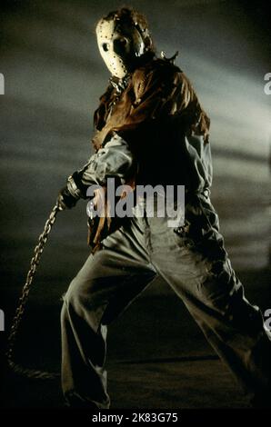 Kane Hodder Film: Jason X (2001) Charaktere: Jason Voorhees Regie: James Isaac 24 July 2001 **WARNUNG** Dieses Foto ist nur für redaktionelle Zwecke bestimmt und unterliegt dem Copyright der NEUEN LINIE und/oder des Fotografen, der von der Film- oder Produktionsfirma beauftragt wurde und darf nur von Publikationen im Zusammenhang mit der Bewerbung des oben genannten Films reproduziert werden. Eine obligatorische Gutschrift für NEUE POSITION ist erforderlich. Der Fotograf sollte auch bei Bekanntwerden des Fotos gutgeschrieben werden. Ohne schriftliche Genehmigung der Film Company kann keine kommerzielle Nutzung gewährt werden. Stockfoto