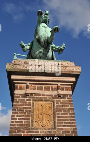 Kopenhagen/Dänemark/20 Oktober 2022/ berühmte Statue auf Pferdeabsalon auf Hojbro Palds in der Hauptstadt von Dansh. (Foto. Francis Dean/Dean Pictures. Stockfoto