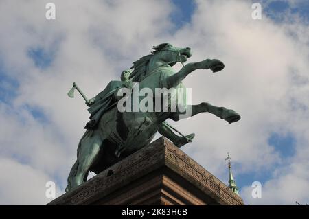 Kopenhagen/Dänemark/20 Oktober 2022/ berühmte Statue auf Pferdeabsalon auf Hojbro Palds in der Hauptstadt von Dansh. (Foto. Francis Dean/Dean Pictures. Stockfoto