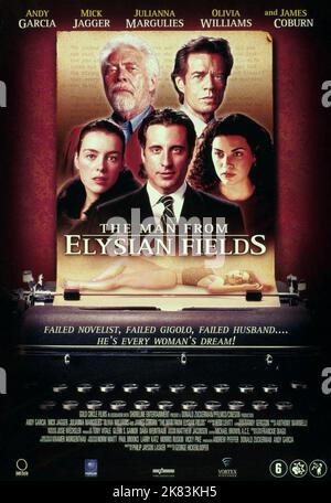 James Coburn, Mick Jagger, Olivia Williams, Andy Garcia & Juliana Margulies Film: Der Mann Aus Elysian Fields (2001) Charaktere: Alcott,Luther,Andrea,Byron & Regie: George Hickenlooper 13. September 2001 **WARNUNG** Dieses Foto ist nur für redaktionelle Verwendung bestimmt und unterliegt dem Copyright von SAMUEL GOLDWYN und/oder dem von der Film- oder Produktionsfirma beauftragten Fotografen.Es kann nur durch Publikationen im Zusammenhang mit der Bewerbung des oben genannten Films reproduziert werden. Eine obligatorische Gutschrift an SAMUEL GOLDWYN ist erforderlich. Der Fotograf sollte auch bei Bekanntwerden des Fotos gutgeschrieben werden. Eine kommerzielle Nutzung kann nicht gewährt werden Stockfoto