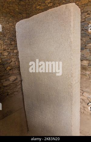 Alter König Ezana Inschrift Stein in Axum, Äthiopien Stockfoto