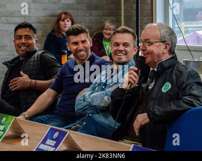 SCHOTTLAND, Großbritannien - April, 08. 2018: Ex-Celtic-Spieler, die ein Q&A mit Old Firm-Fans haben. Stockfoto