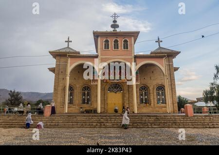 WUKRO, ÄTHIOPIEN - 21. MÄRZ 2019: Blick auf eine Kirche in Wukro, Äthiopien Stockfoto