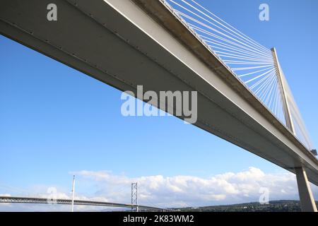 Die drei Brücken von Edinburgh, Schottland Stockfoto