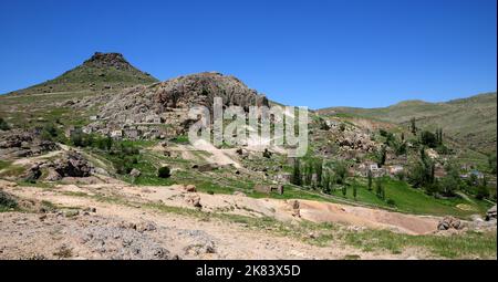 Sivrihisar ist ein altes türkisches Dorf in Aksaray, Türkei. Stockfoto