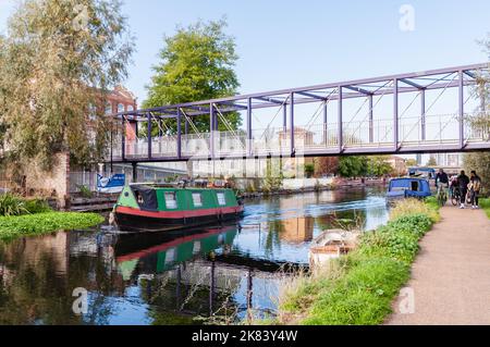 River Lee Navigation, Teil des Lee Valley Park Stockfoto