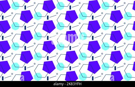 Nahtloses Vektormuster aus verschiedenen geometrischen Figuren Stock Vektor