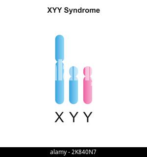 Scientific Designing of Jacobs Syndrome (XYY). Bunte Symbole. Vektorgrafik. Stock Vektor