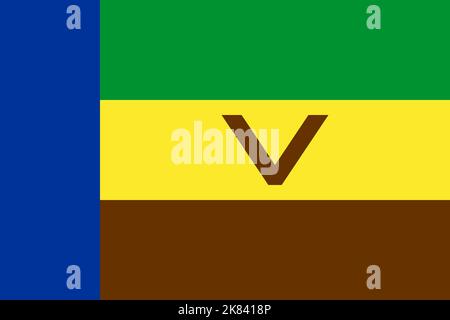 Flagge von Venda 1973 1994, afrika. Flagge für ausgestorbenes Land, ethnische Gruppe oder Kultur, regionale Behörden. Kein Fahnenmast. Ebenendesign, Layout Stockfoto