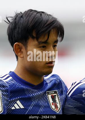 DÜSSELDORF - Takefusa Kubo aus Japan beim Japan-United States International Friendly Match in der Düsseldorfer Arena am 23. September 2022 in Düsseldorf. ANP | Dutch Höhe | Maurice van Steen Stockfoto