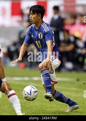 DÜSSELDORF - Takefusa Kubo aus Japan beim Japan-United States International Friendly Match in der Düsseldorfer Arena am 23. September 2022 in Düsseldorf. ANP | Dutch Höhe | Maurice van Steen Stockfoto