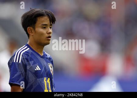 DÜSSELDORF - Takefusa Kubo aus Japan beim Japan-United States International Friendly Match in der Düsseldorfer Arena am 23. September 2022 in Düsseldorf. ANP | Dutch Höhe | Maurice van Steen Stockfoto