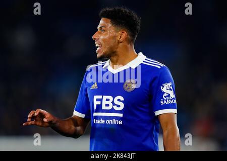 Leicester, Großbritannien. 20. Oktober 2022. 20.. Oktober 2022; The King Power Stadium, Leicester, Leicestershire, England; Premier League Football, Leicester City versus Leeds United; James Justin von Leicester City Kredit: Action Plus Sports Images/Alamy Live News Stockfoto