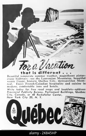 Quebec für eine Urlaubsanzeige in einem NatGeo-Magazin, 1954 Stockfoto