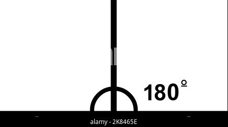 Vektordarstellung eines mathematischen Graphen mit einem Winkel von 180 Grad Stock Vektor