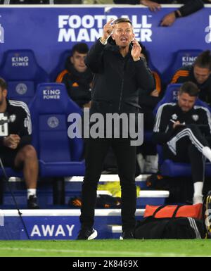 Leicester, Großbritannien. 20. Oktober 2022. Jesse Marsch (Manager Leeds United) beim Spiel Leicester City gegen Leeds United EPL Premier League, im King Power Stadium, Leicester, Großbritannien, am 20. Oktober 2022 Credit: Paul Marriott/Alamy Live News Stockfoto