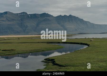 Eine atemberaubende isländische Landschaft in island Stockfoto