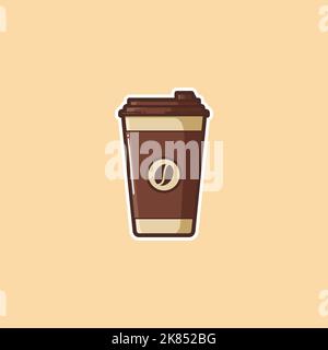 Eine Kaffeetasse Getränk minimalistischen Cartoon Vektor Illustration Doodle Cartoon. Stock Vektor