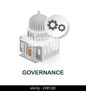 Symbol „Governance“. 3D Illustration aus der kollektion von der firma. Creative Governance 3D-Symbol für Webdesign, Vorlagen, Infografiken und mehr Stock Vektor