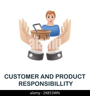 Symbol für die Verantwortung von Kunden und Produkten. 3D Illustration aus der kollektion von der firma. Creative Customer and Product responsibility 3D Symbol für Webdesign Stock Vektor