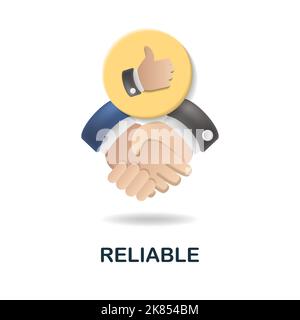 Zuverlässiges Symbol. 3D Illustration aus der Feedback-Sammlung. Kreative zuverlässige 3D Symbol für Web-Design, Vorlagen, Infografiken und mehr Stock Vektor