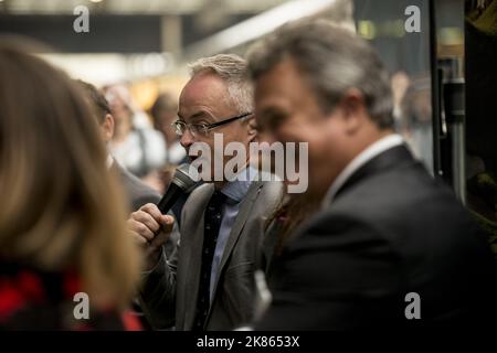 Paul Armitage, Le Golf National, General Manager beim Ryder Cup Rendezvous King Cross Bahnhof mit Eurostar und Atout France Stockfoto