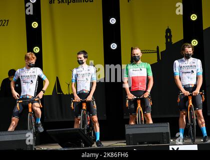 Der italienische Sonny Colbrelli von Bahrain Victorious, der belgische