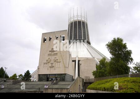 LIVERPOOL, Großbritannien - 14. JULI 2022: Liverpool Metropolitan Cathedral in England, Großbritannien Stockfoto