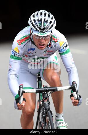 Das Team LPR bremst den Ballan Danilo Di Luca während der ersten Etappe der Tour of Britain Stockfoto