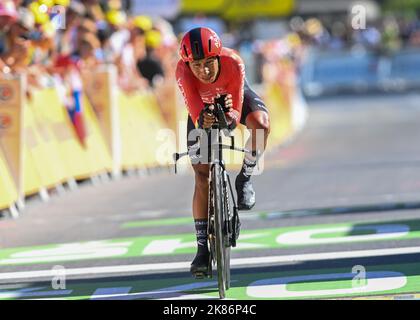 Nairo QUINTANA, ARKEA Samsic in Aktion während der Etappe 20 der Tour De France, Lacapelle-Marival nach Rocamadour, am Samstag, 23.. Juli 2022 Credit: Pete Goding/Godingimages/PA Images Stockfoto