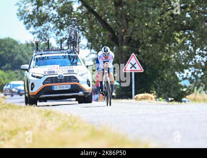 Anthony TURGIS, TotalEnergies in Aktion während der 20. Etappe der Tour De France, Lacapelle-Marival nach Rocamadour, am Samstag, 23.. Juli 2022 Credit: Pete Goding/Godingimages/PA Images Stockfoto