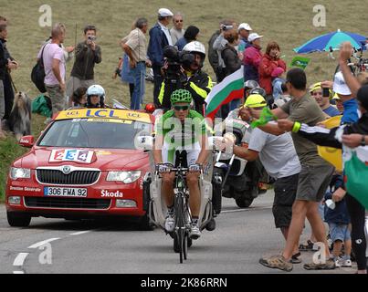 Team Cervelo Test Thor Hushovd von Team bei der siebzehnten Etappe der Tour de France zwischen Bourg Saint Maurice und Le Grand Bornand Stockfoto