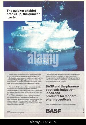 Werbung im BASF Pharmaceuticals Vintage Magazin Stockfoto