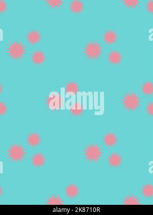 Nahtloses Vektor-Muster aus lustigen Sternen - rosa auf blau Stock Vektor