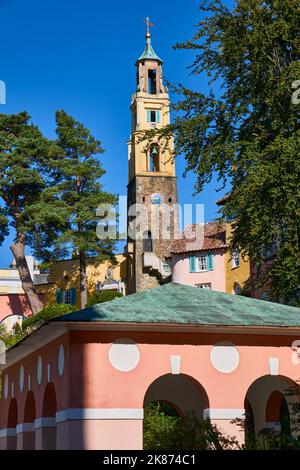 Portmeirion Village, Gwynedd, Wales, Vereinigtes Königreich, Europa Stockfoto