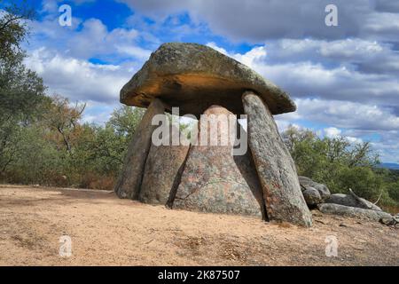 Megalithdolmen, Barbacena, Elvas, Alentejo, Portugal, Europa Stockfoto