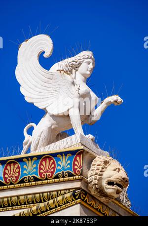Sphinx Skulptur, die Akademie von Athen, Detailansicht, Athen, Attika, Griechenland, Europa Stockfoto