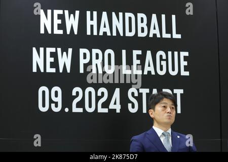 Tokio, Japan. 21. Oktober 2022. Kazumasa Ashihara Handball : 2024 Neue Japan Handball League Anmeldung Team Ankündigung Pressekonferenz in Tokio, Japan . Kredit: YUTAKA/AFLO SPORT/Alamy Live Nachrichten Stockfoto