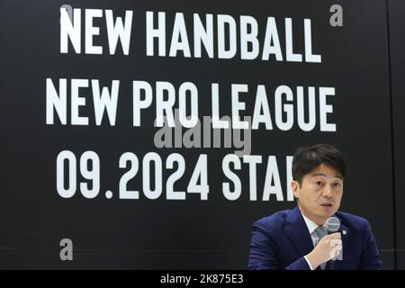 Tokio, Japan. 21. Oktober 2022. Kazumasa Ashihara Handball : 2024 Neue Japan Handball League Anmeldung Team Ankündigung Pressekonferenz in Tokio, Japan . Kredit: YUTAKA/AFLO SPORT/Alamy Live Nachrichten Stockfoto