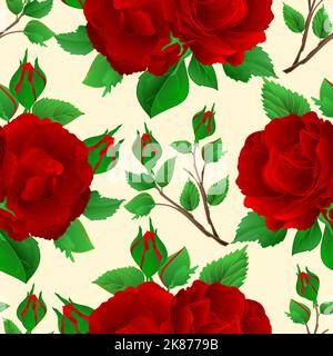 Nahtlose Textur zwei lila Rosen Risse in der Porzellan Vintage-Vektor-Illustration Stock Vektor